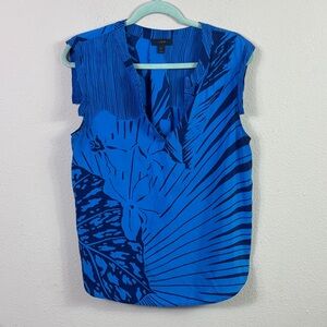 J. Crew 100% Silk Blue Floral Top size 16